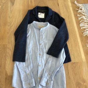 Zara Knit Blazer (Size 8) & Blue Shirt (Size 9) in Excellent Condition